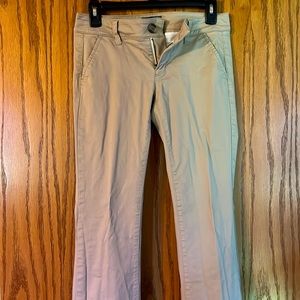 American eagle khaki pants size 0 Long kick boot stretch